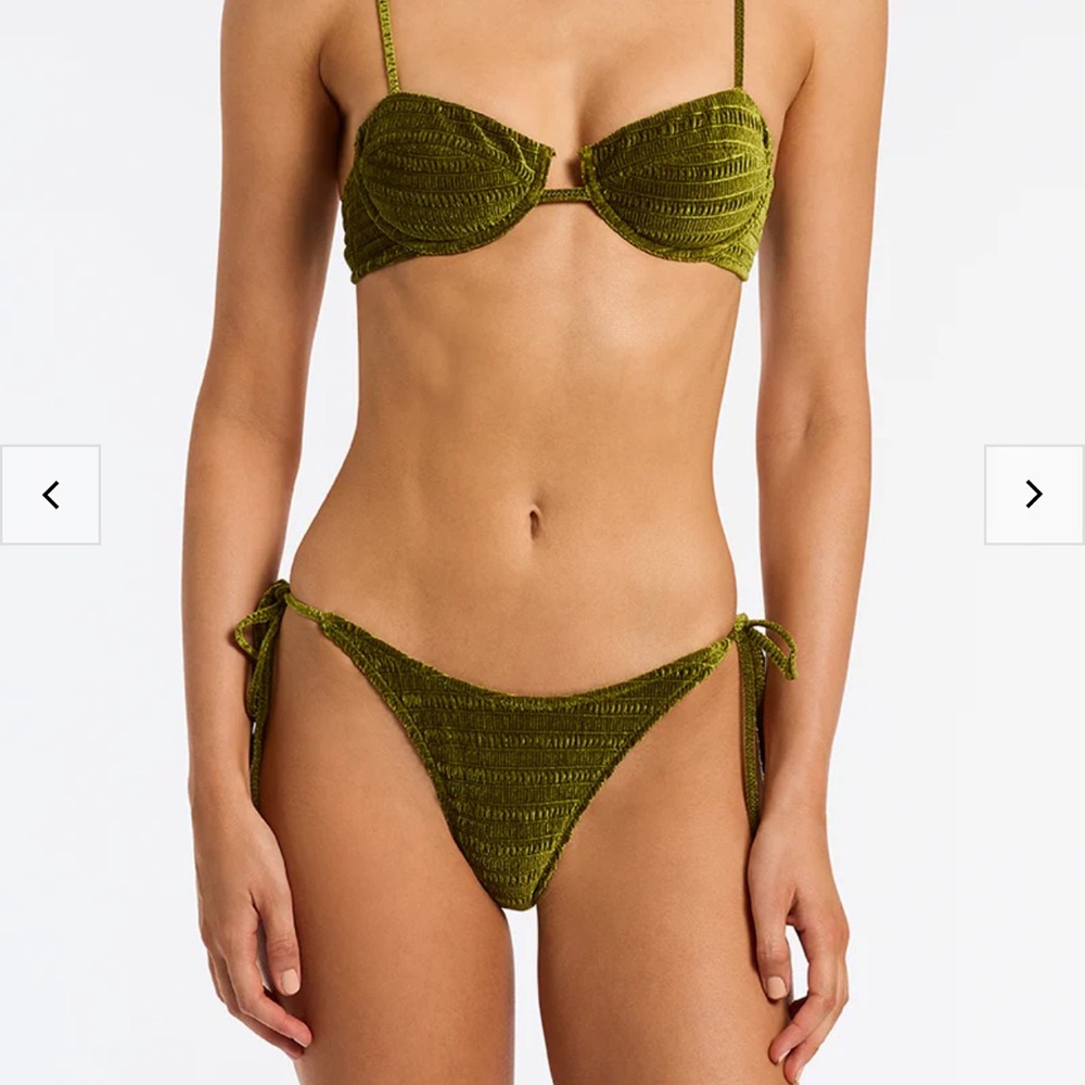 Triangl Swimwear Green Textured Bikini Set